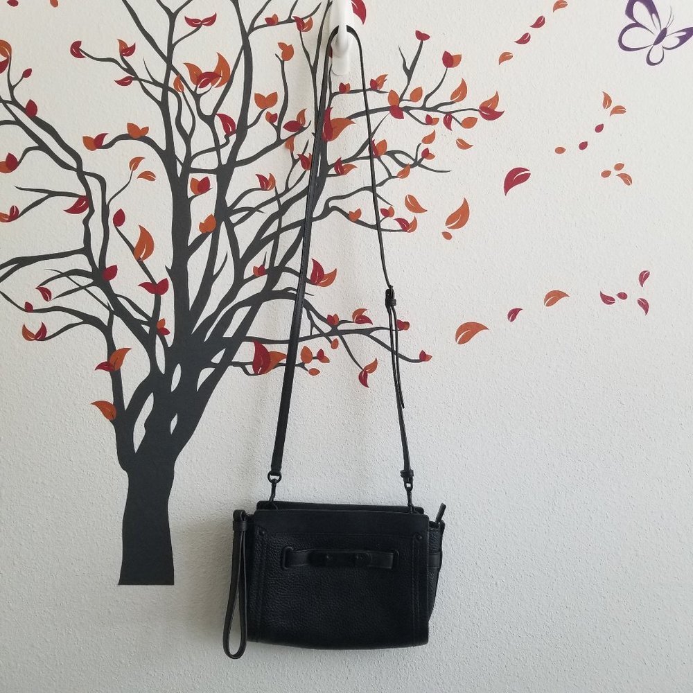 Coach Black Mini Swagger Convertible Matte Black